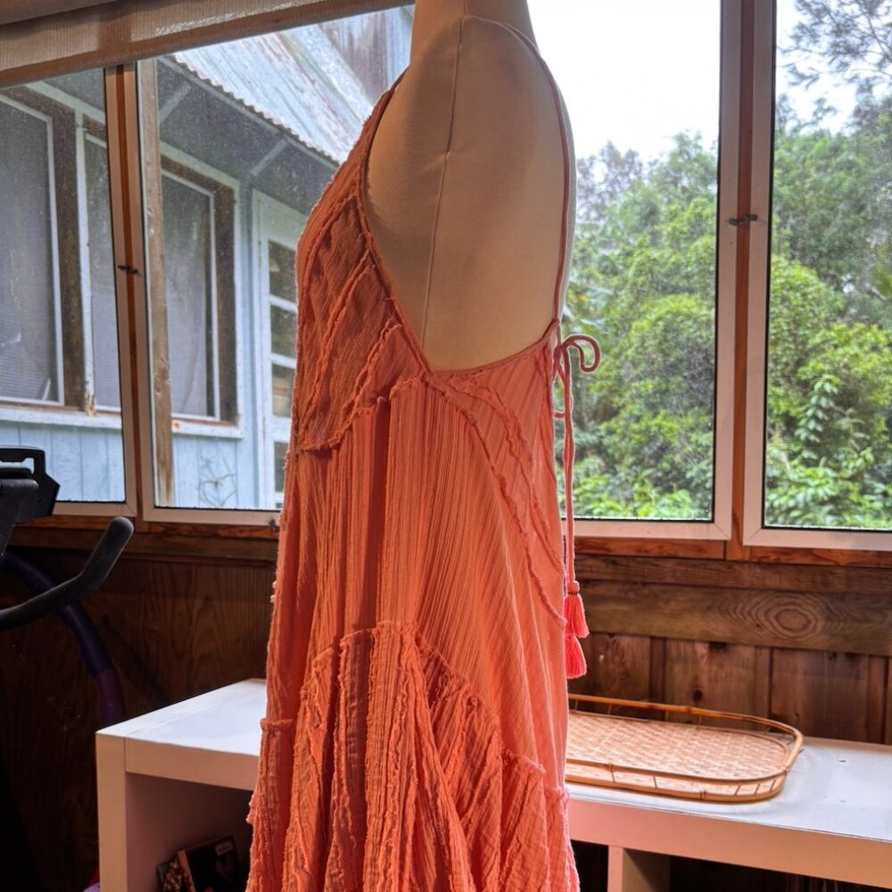 Dresses Custom Product Details Free People Frayed Hem Dress- peach - Picture 3 of 5